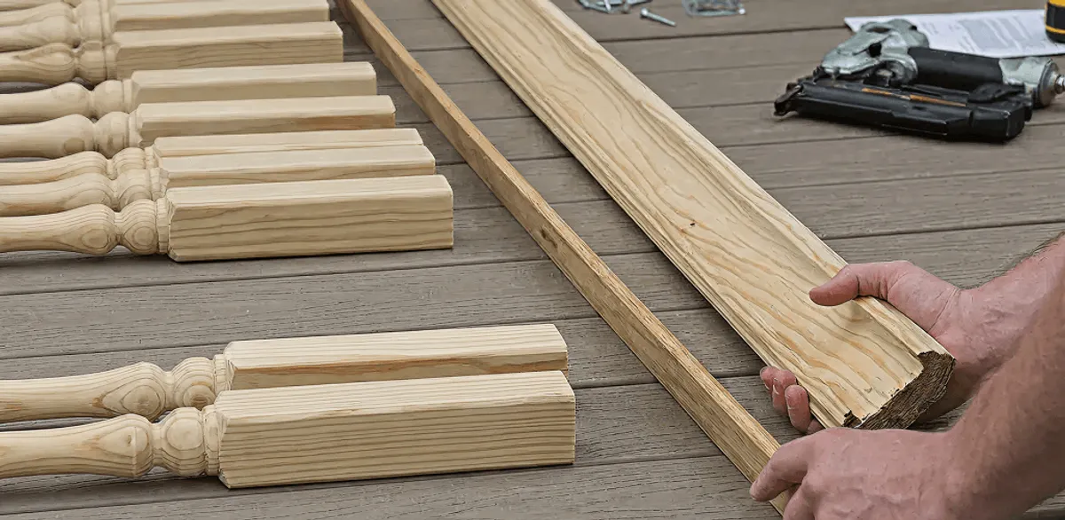 Handrail installation materials and wood components for stair rail work in Albuquerque, NM